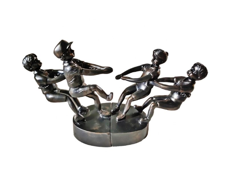 HomeDecor Vintage Distressed Brass-Finish Bookends
