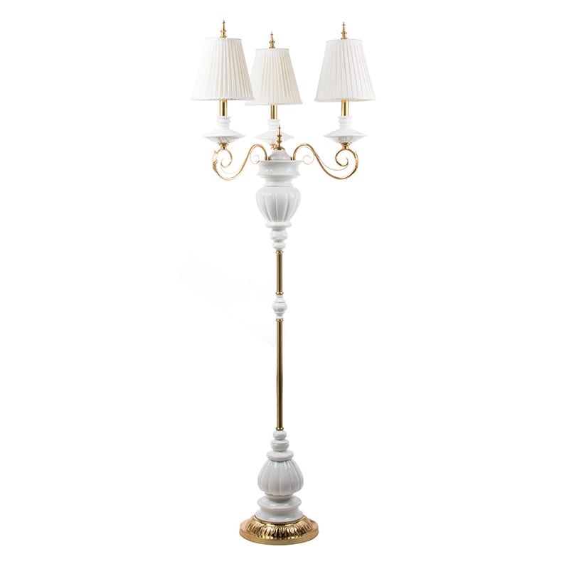 Italian Brass & Ceramic Floor Lamp