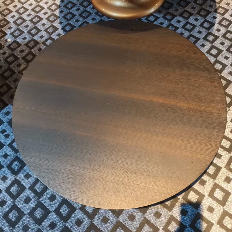 Round Ash Coffee Table with Open-Pore Lacquer