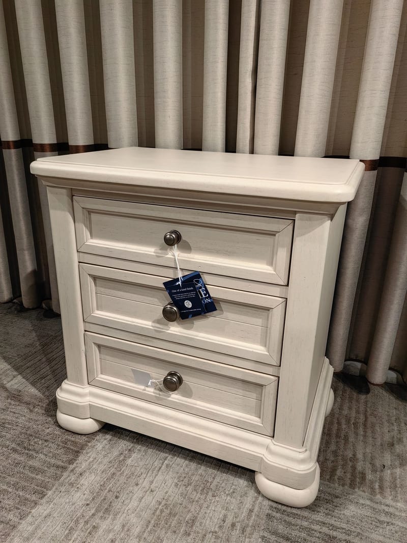 749-670 Antique White Walnut Nightstand