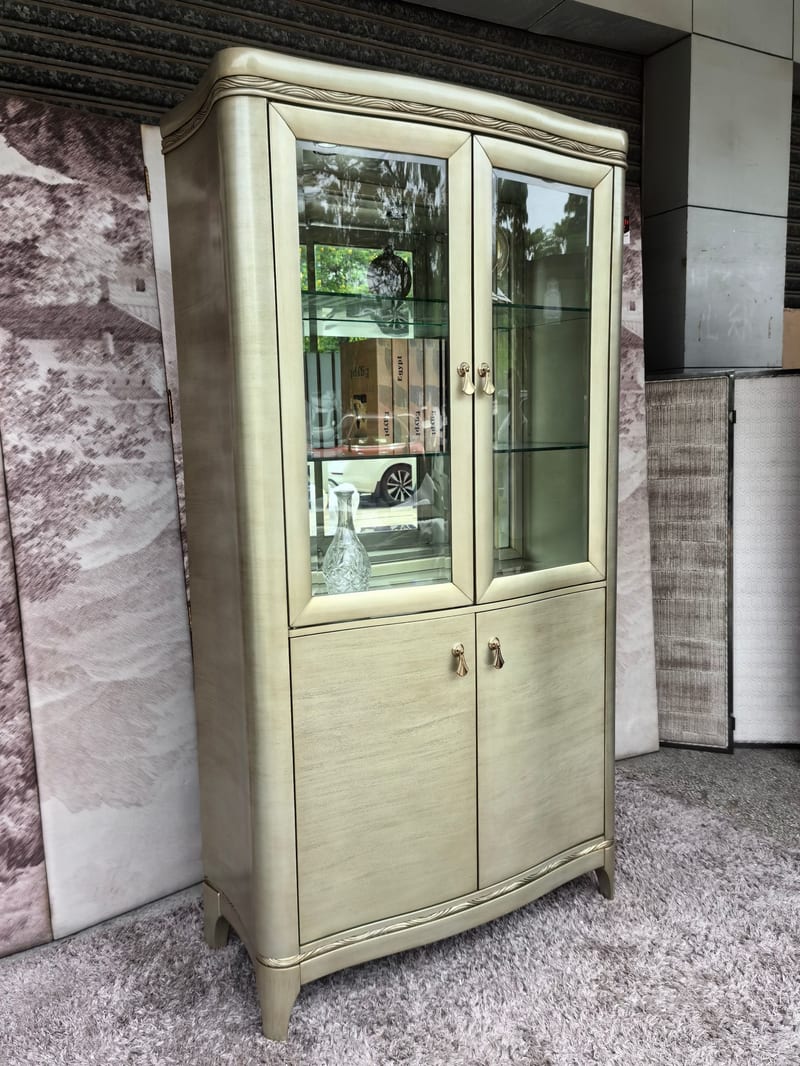 CHFLORC Champagne Gold Double-Door Wine Cabinet