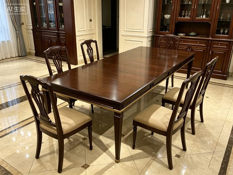 Home Group American Extendable Mahogany Dining Table