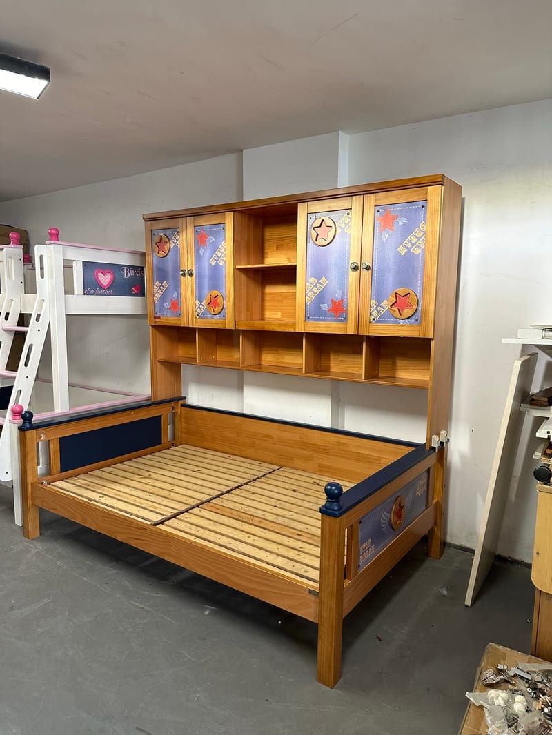 Dream Years SG001 Cherry Wood Bookcase Bed