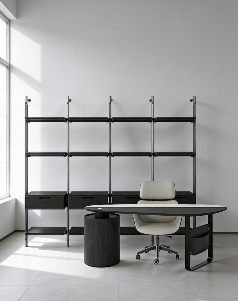 mextra FIC01 Black Metal Bookshelf