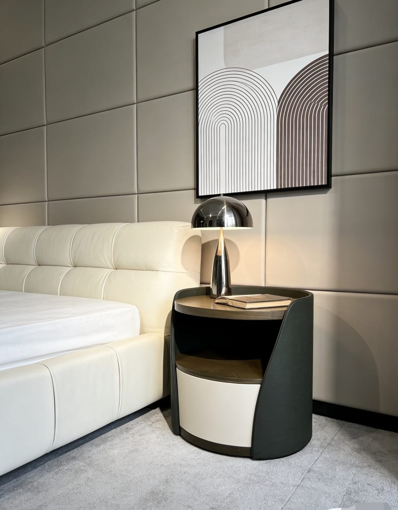 Mextra YD01X Round Nightstand in Deep Green