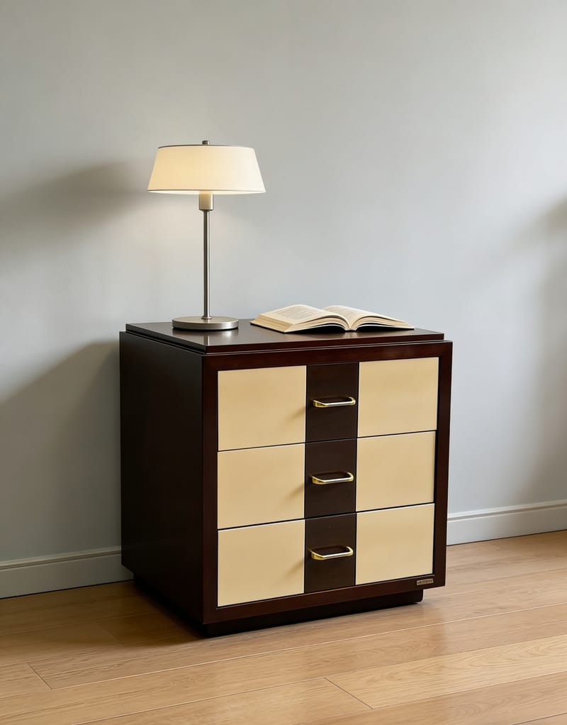 mextra MCD11 Mid-Century Modern Nightstand, Deep Brown