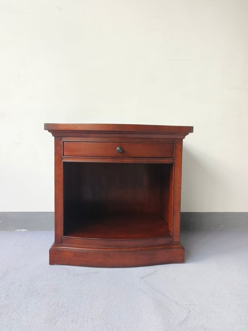 Alexandra American Solid Wood Nightstand, Distressed Brown