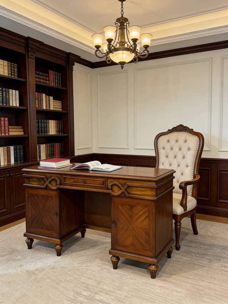 Huamei Faluo American Walnut Desk & Vanity 3098-303