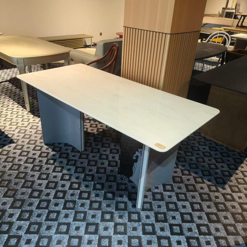 Modern Rectangular Dining Table with Kali Bingyu Stone Top