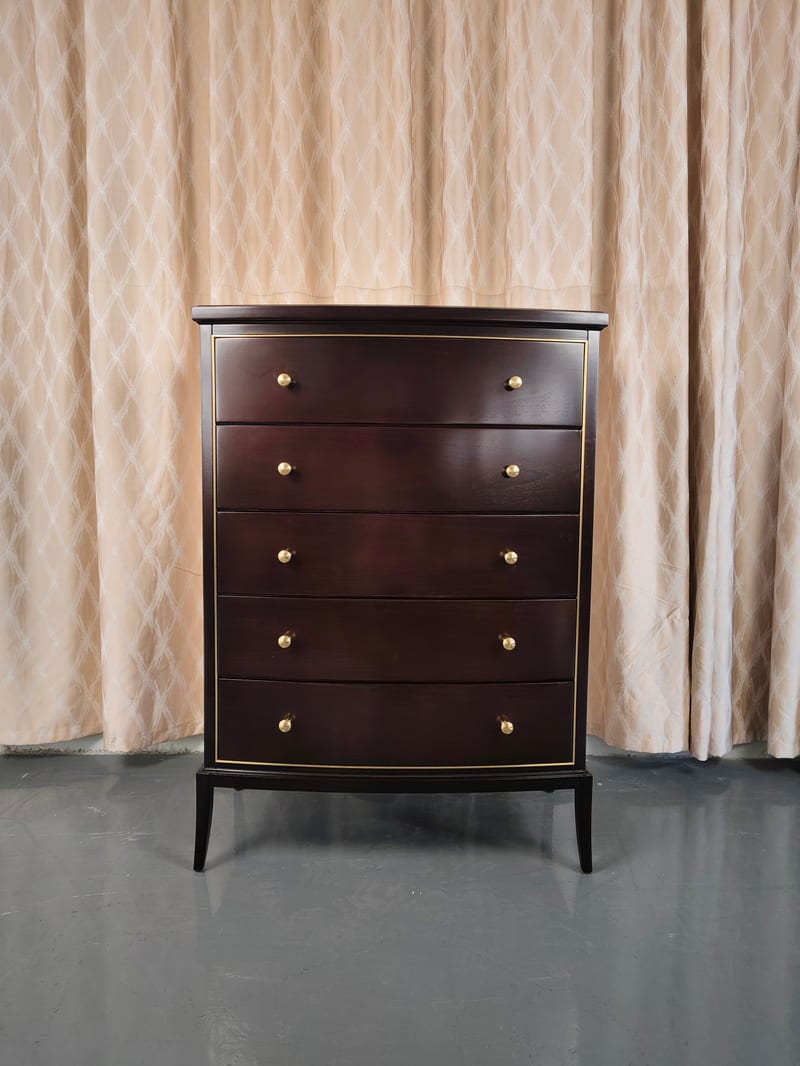 Zhaosen International Solid Wood 5-Drawer Dresser, Dark Brown