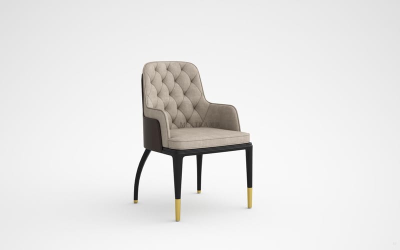 mextra YKB02 Beige Faux Leather High-Back Armchair