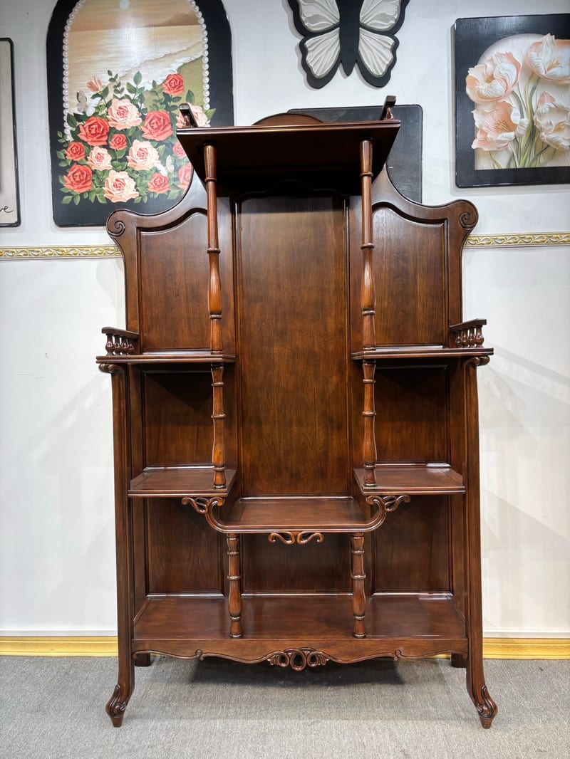 Guangdong Brand American Mahogany Curio Shelf — Fully Assembled