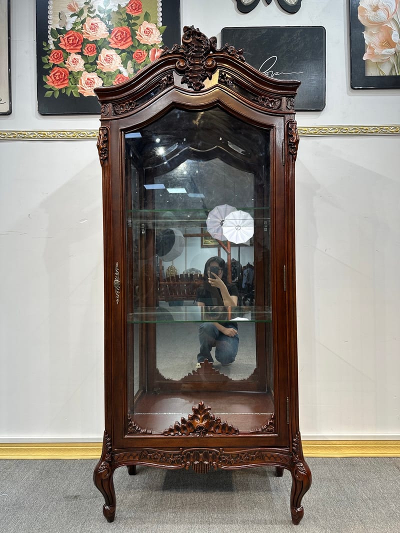JG153 Mahogany Single-Door Wine Cabinet