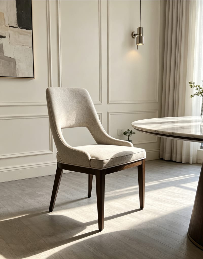 Mextra YKB03 Linen Upholstered High-Back Dining & Desk Chair