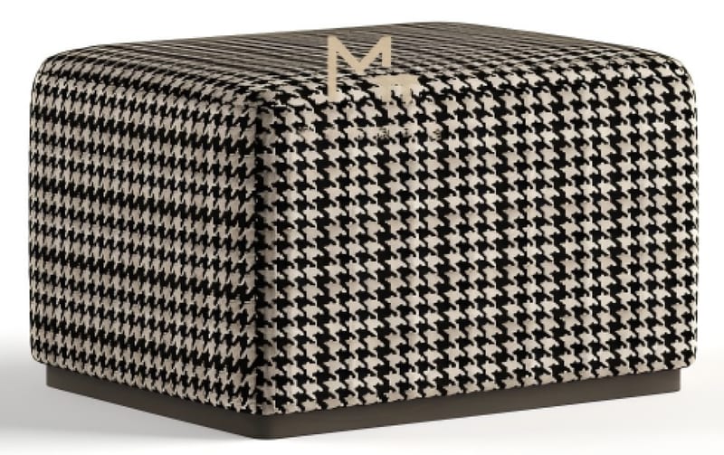mextra PHA02-B Houndstooth Fabric Footstool