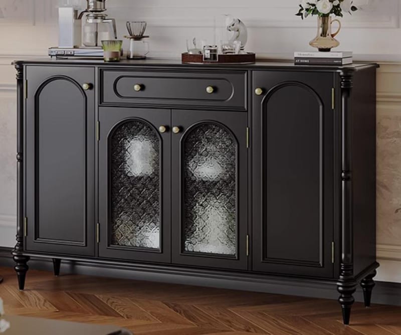 Britain House Solid Wood Sideboard, 4 Doors 2 Drawers
