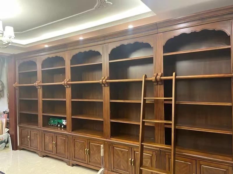 American Country Rubberwood Modular Bookcase, Cherry Veneer