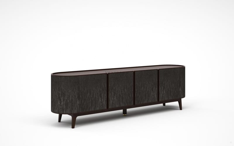 mextra MCLF12 Oval TV Stand with Solid Wood Frame