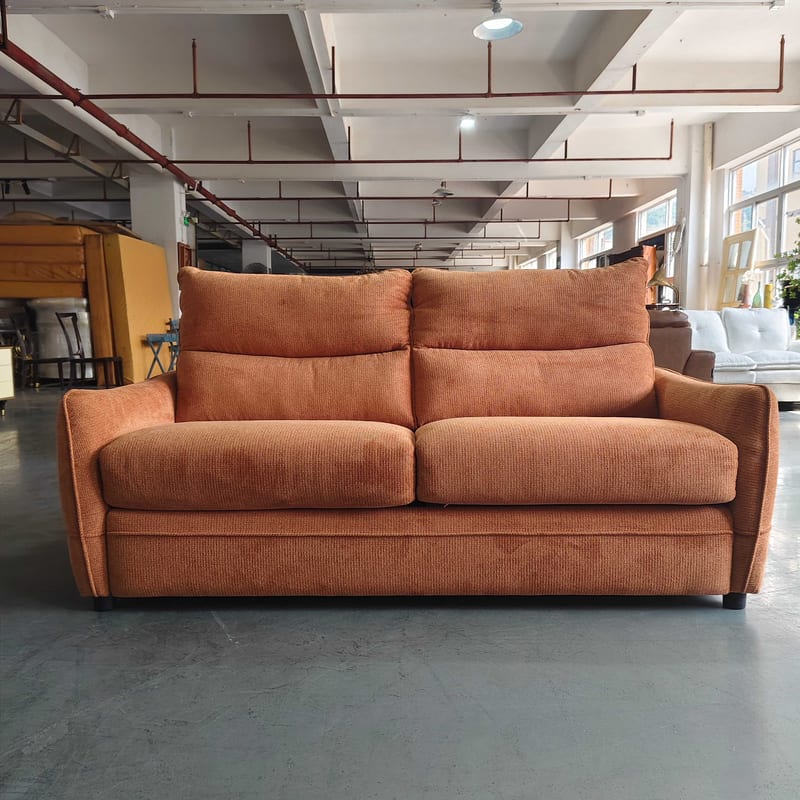 Modern Chenille 3-Seater Sofa Bed with Foam Mattress