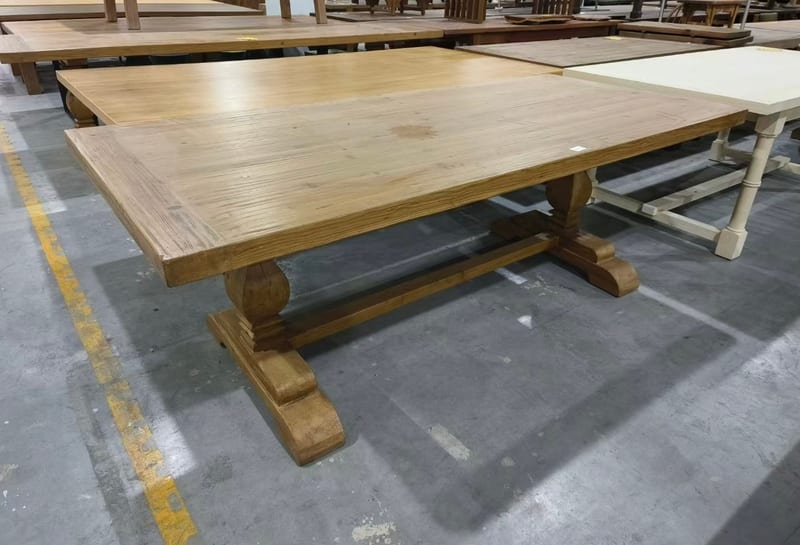 Wabi-Sabi Distressed Solid Pine Long Dining Table