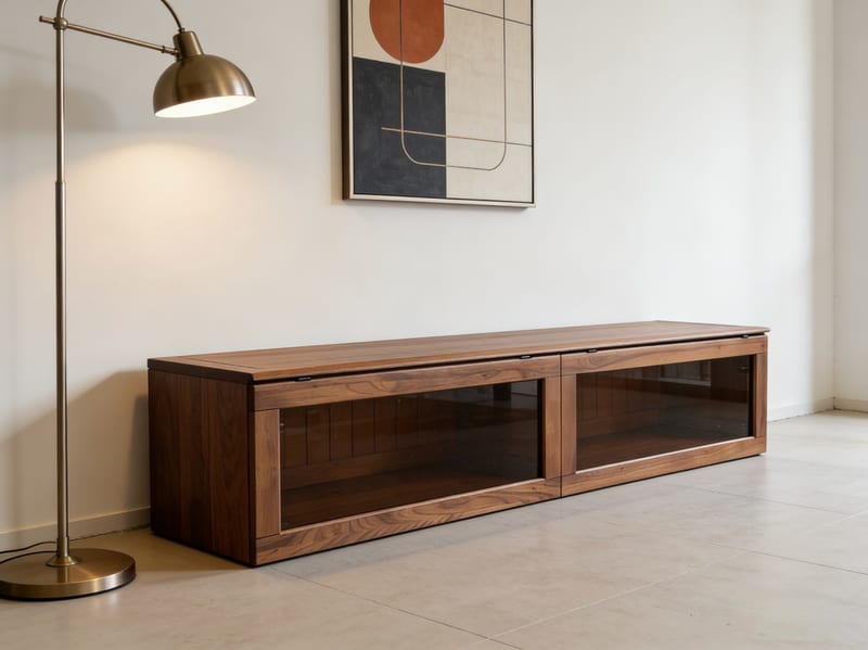 AD home Walnut Wall-Mounted TV Stand