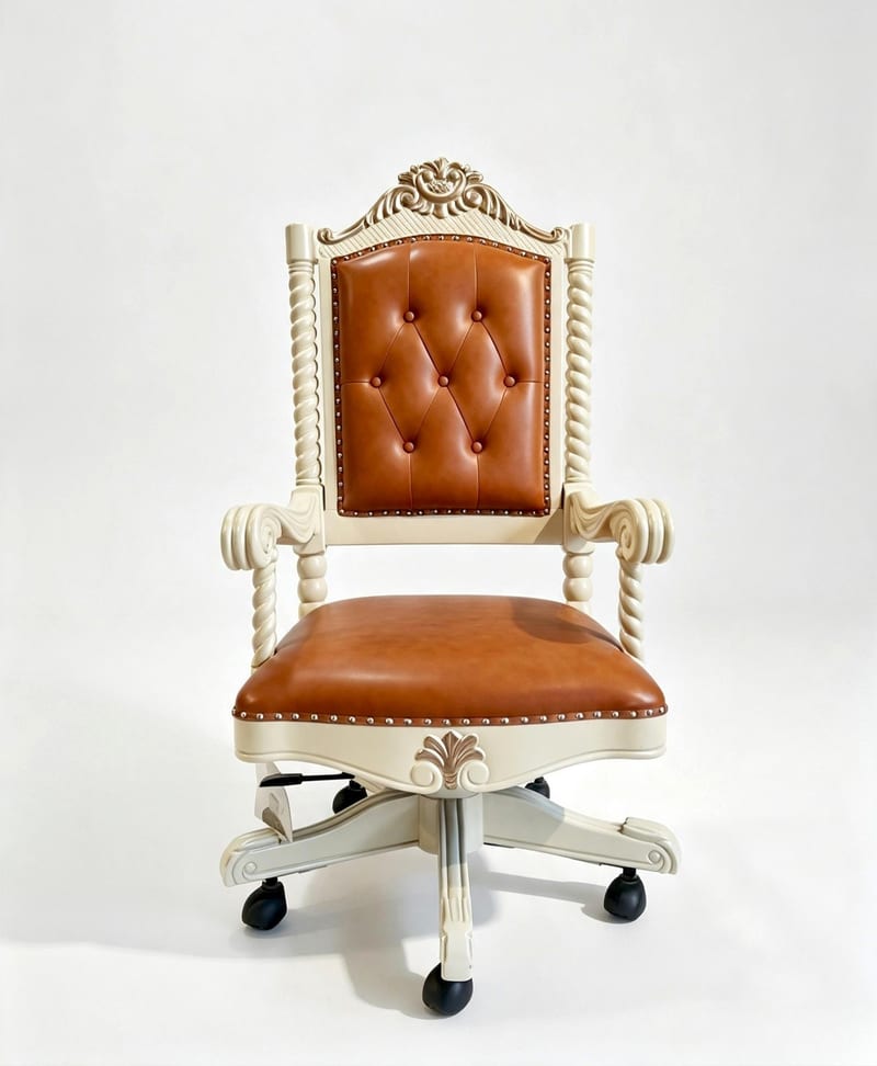 Baojule D001 Solid Wood Leather Swivel Chair