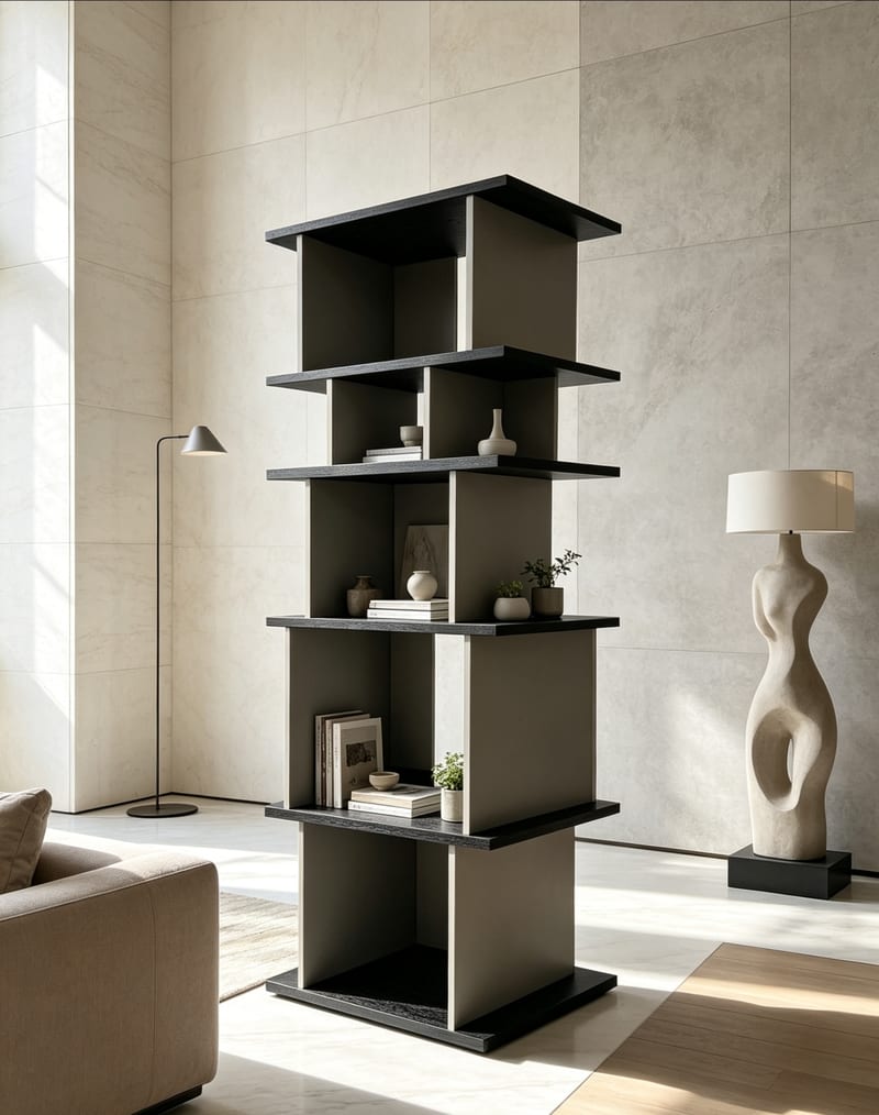 Milo Charcoal Gray Freestanding Bookshelf BMF-SG-265
