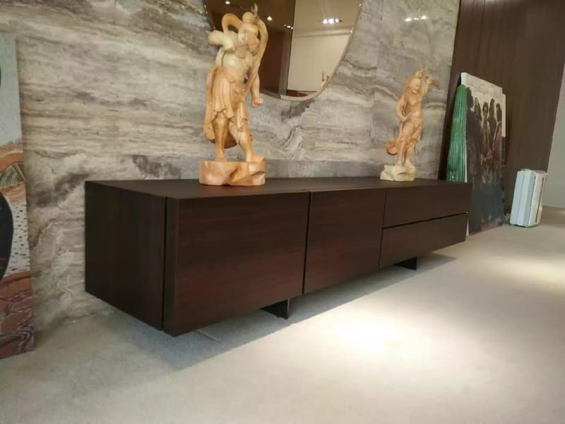 MENOIR BMF-DG-221 TV Stand in Dark Brown Wood Veneer