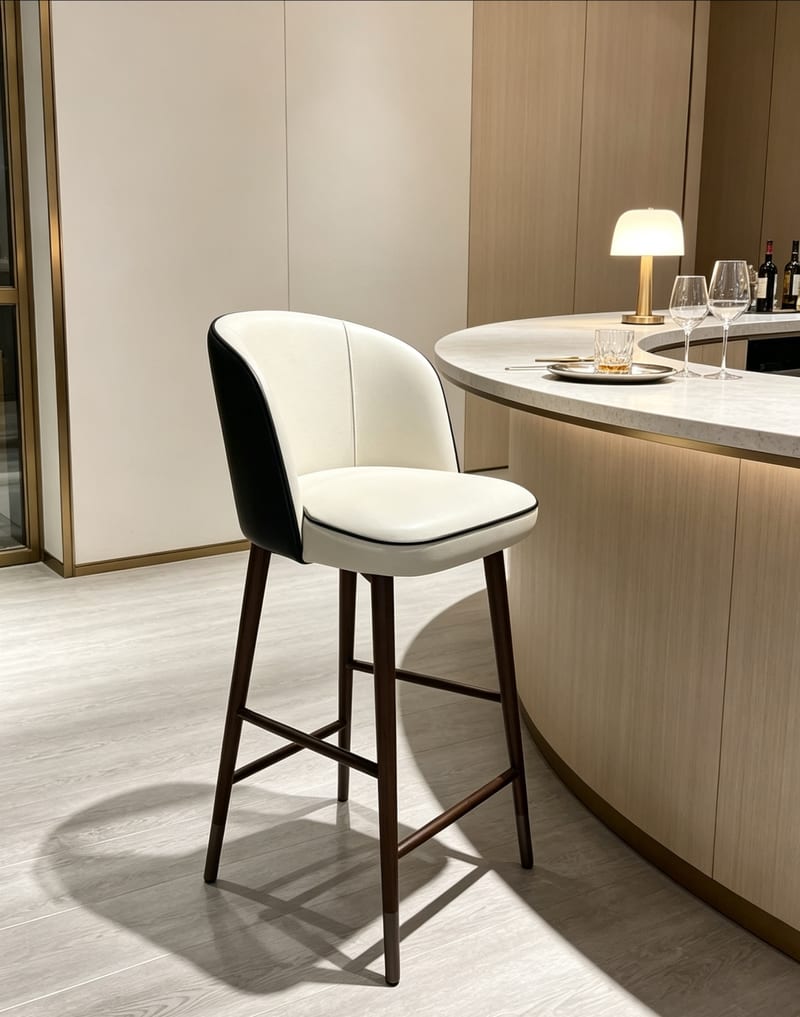 MENOIR AMBO BY8041 Full-Leather Bar Stool