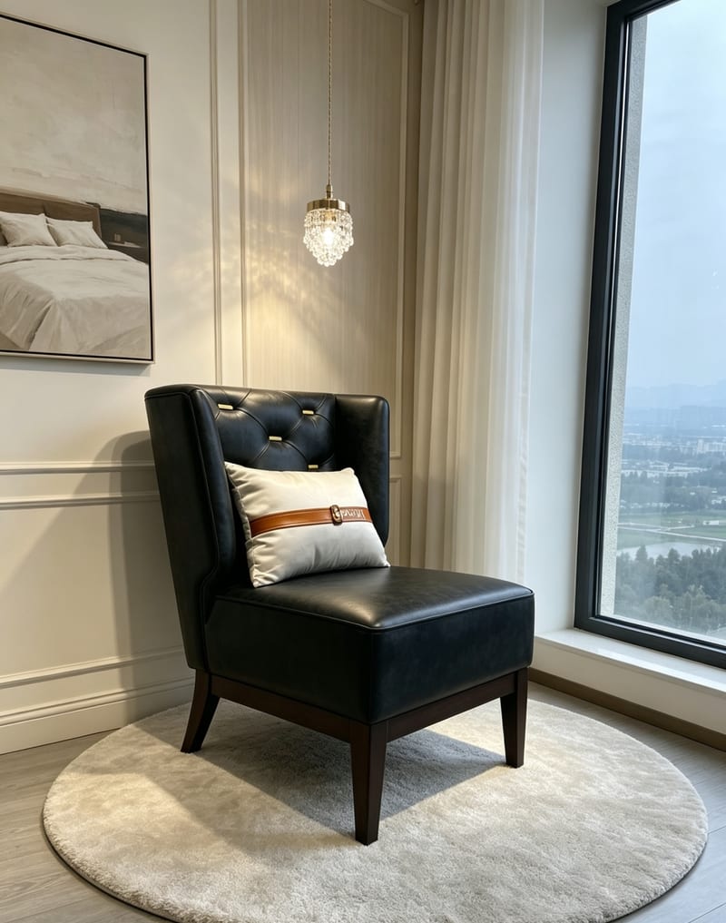 mextra MCH48 High-Back Tufted Accent Chair