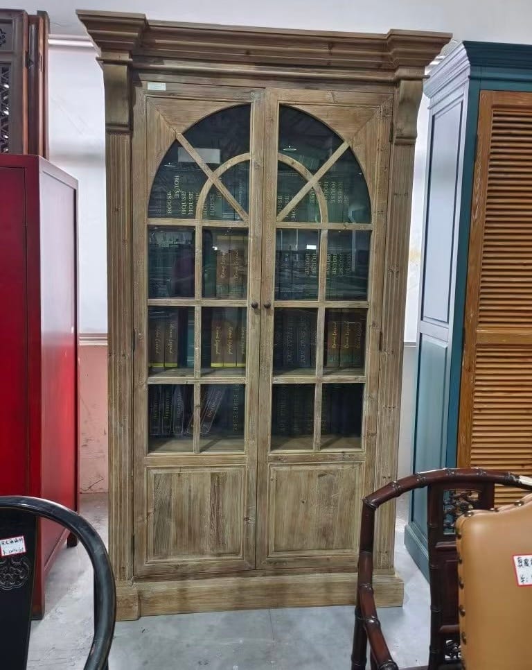 Wabi-Sabi Solid Pine Double-Door Tall Cabinet