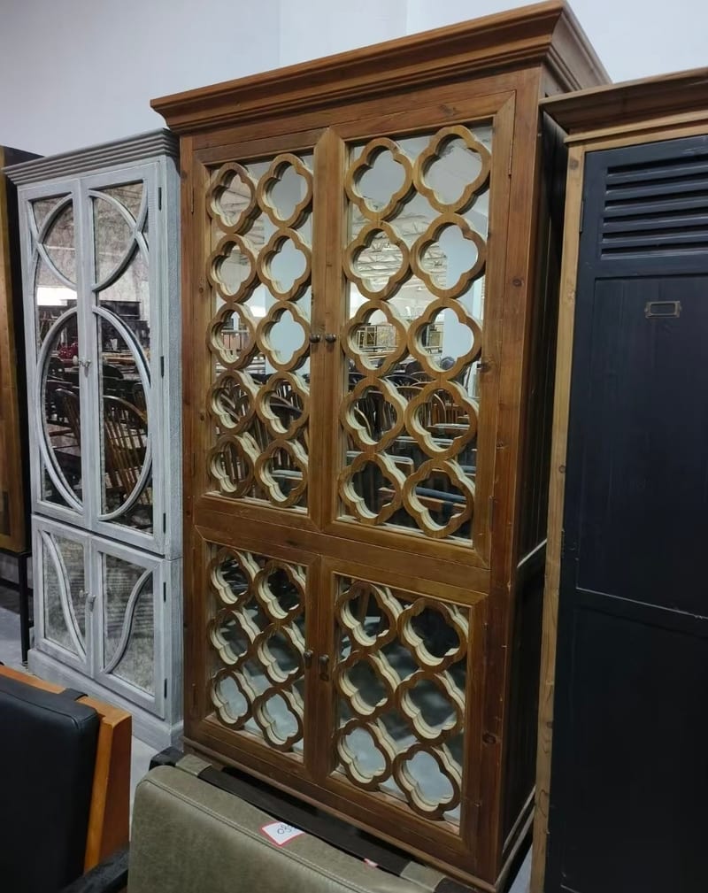 Wabi-Sabi Solid Pine Double-Door Wardrobe, Natural Wood