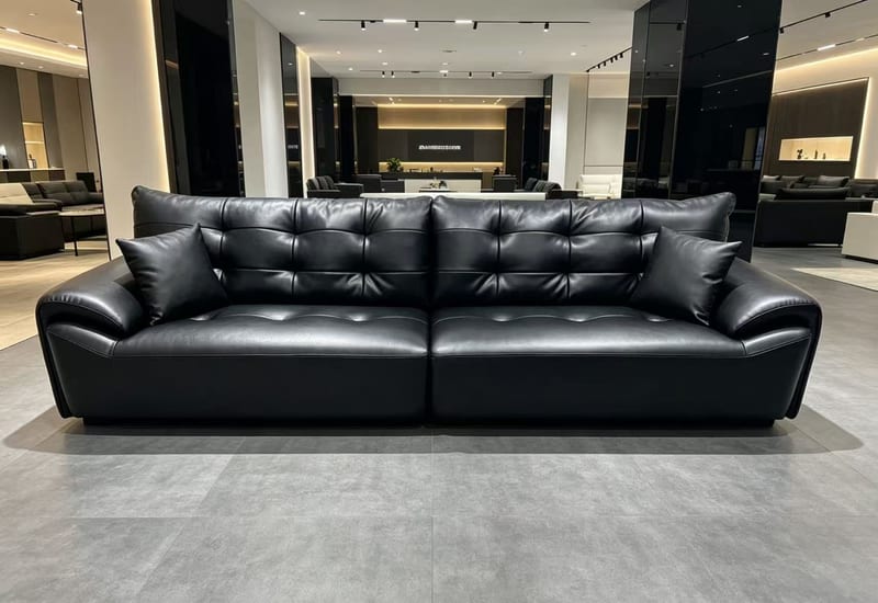 Daheixiong 6801 Leather Sofa with Solid Wood Frame