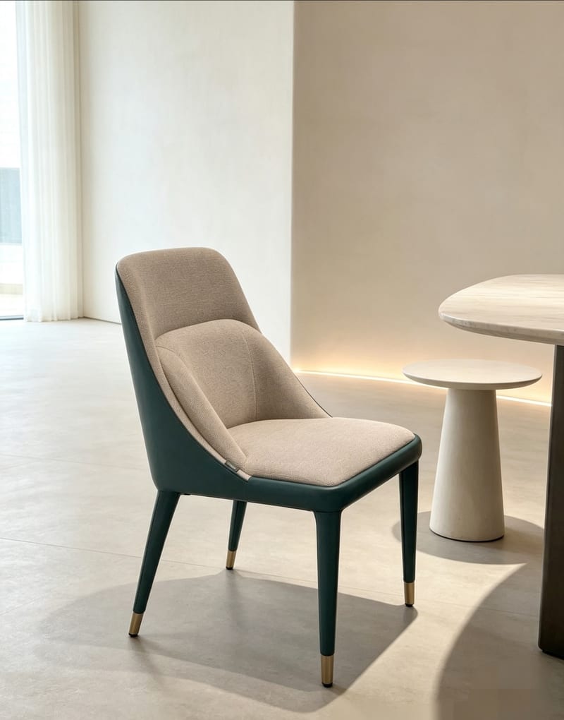 Mextra YKB07 Modern Dining Chair, Dark Green & Gray