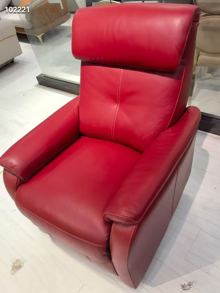 HTL Red Leather Swivel Rocker Recliner