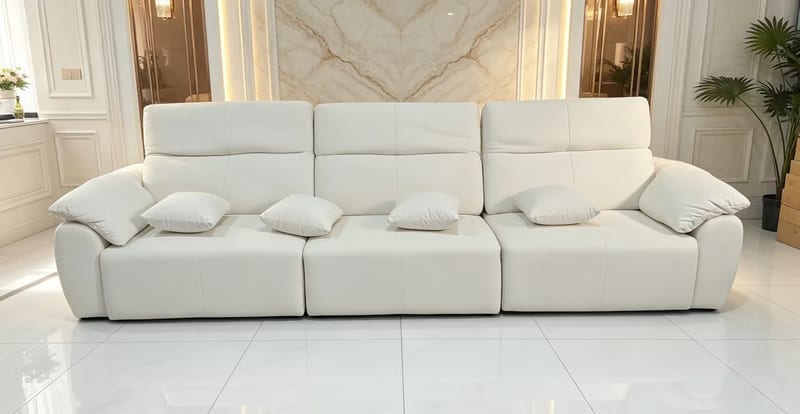 Yunman Cream Power Reclining Sofa Bed with Left Chaise