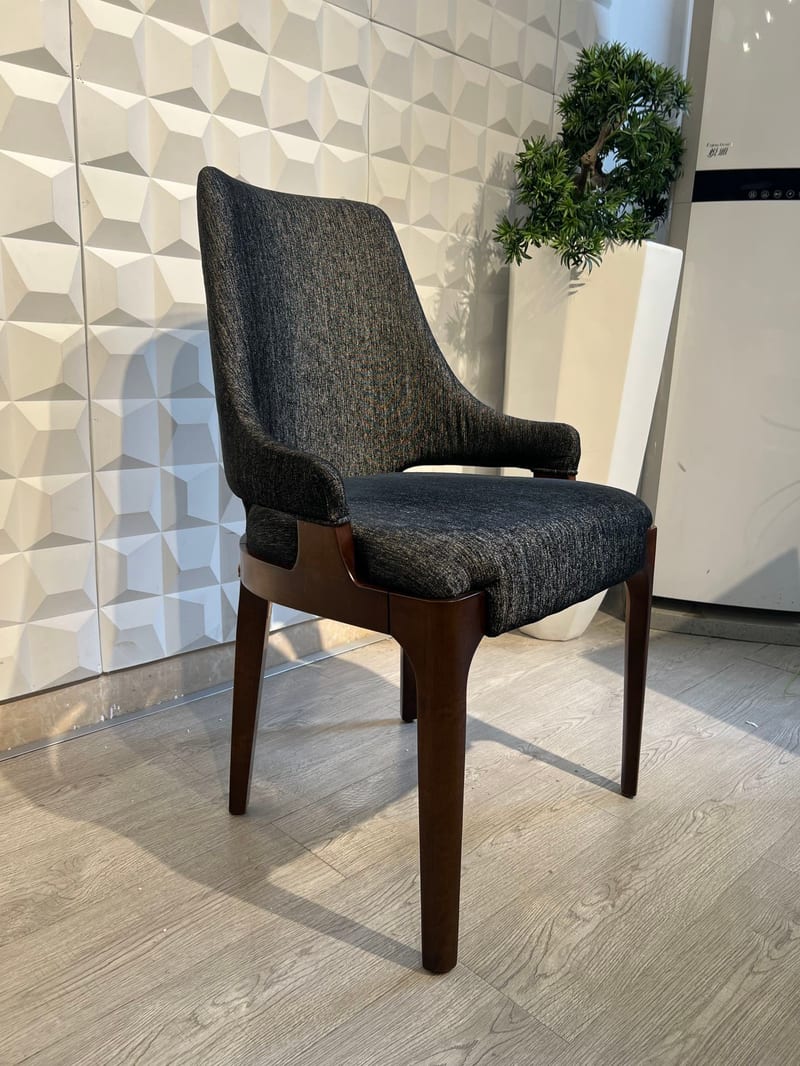 mextra MCKB16 Solid Wood Chenille Dining Chair