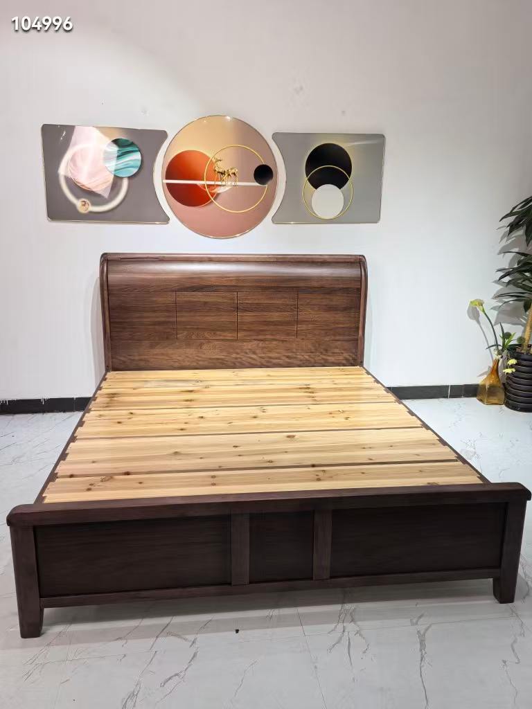 New Chinese Solid Oak Bed Frame