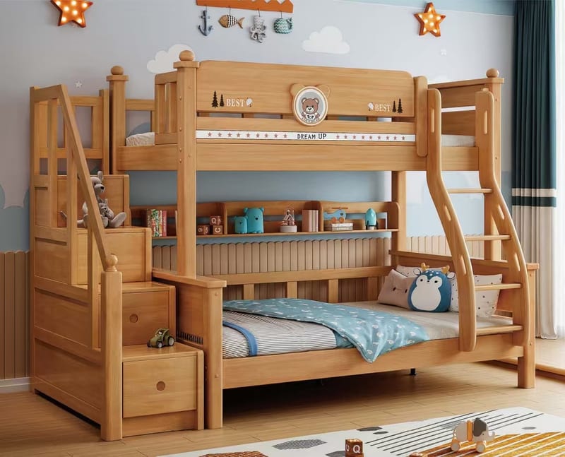 Solid Oak Cabin Bunk Bed