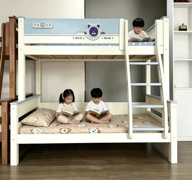Oak Solid Wood Bunk Bed for Kids