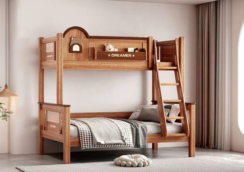 6118 Solid Wood Bunk Bed with Mixed Wood Frame