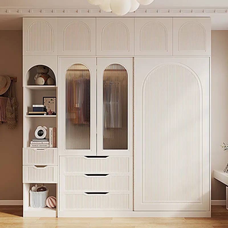 27# French Cream Sliding-Door Wardrobe