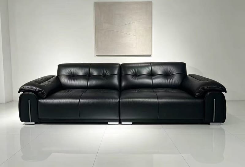 K003# Leather Sofa with Solid Pine Frame