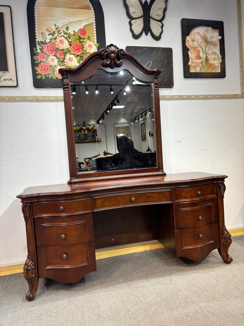 Guangdong First-Line Brand Mahogany Dresser and Mirror Set ZT307