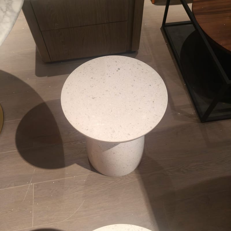 Modern Terrazzo Round Stone Stool & Side Table