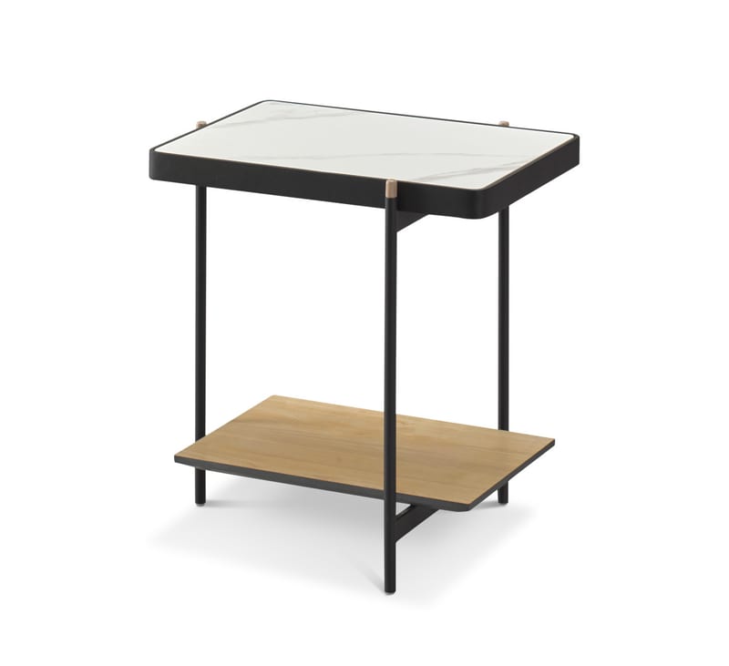 Renhao FJ-66201 Ash & Sintered Stone Square Side Table