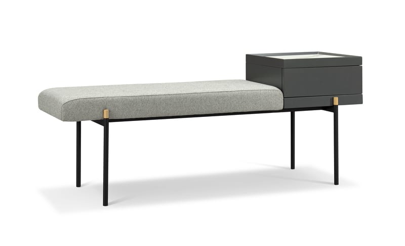 Renhao BD-66201 Grey Linen Upholstered Bed Bench