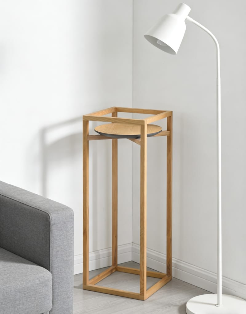 FINBISH WOOD Solid Wood Plant Stand & Side Table