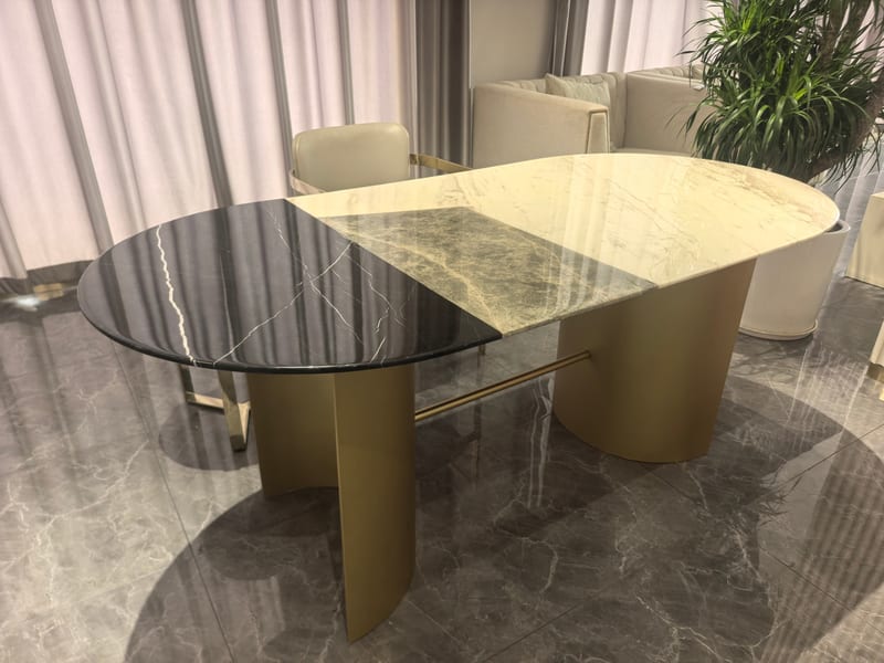 MD-132 Glam Marble Rectangular Dining Table
