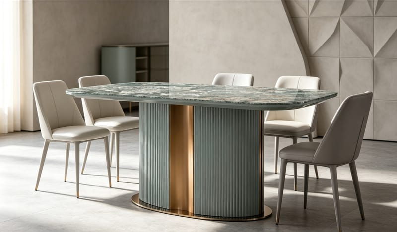 Renhao Home Yijun International T-88206 Amazon Green Sintered Stone Dining Table